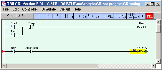 example of a pump ladder logic program